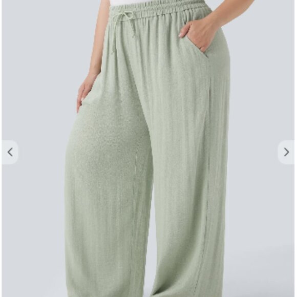 Halara High Waisted Drawstring Wide Leg Pants w Pockets - 2X (20/22) - Picture 3 of 5